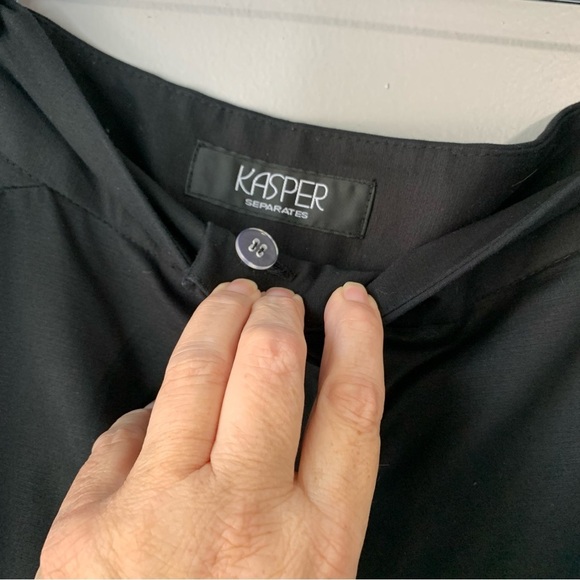 Kasper black cotton blend twill straight leg dress work pants. EUC Size 10 - Picture 3 of 12